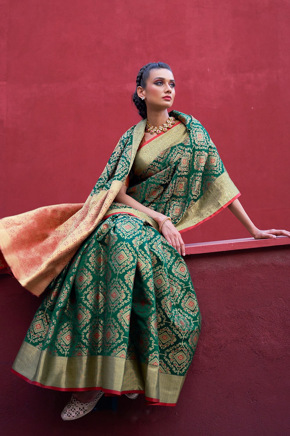 primal green patola saree 4