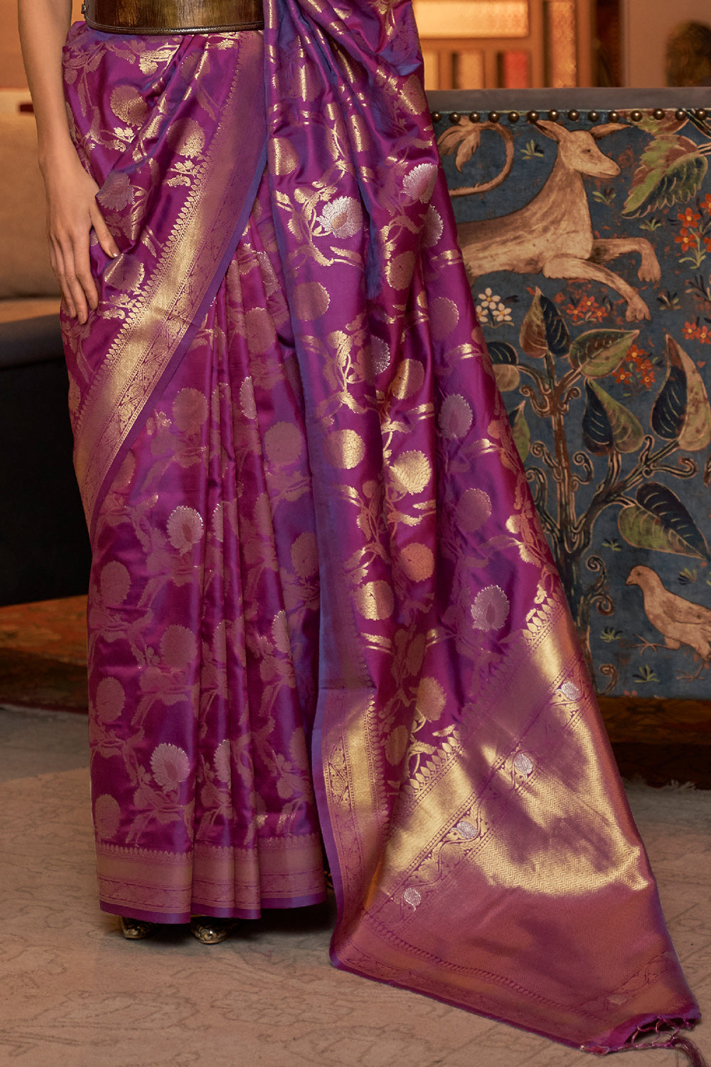 boysenberry purple kanjivaram saree 2 4