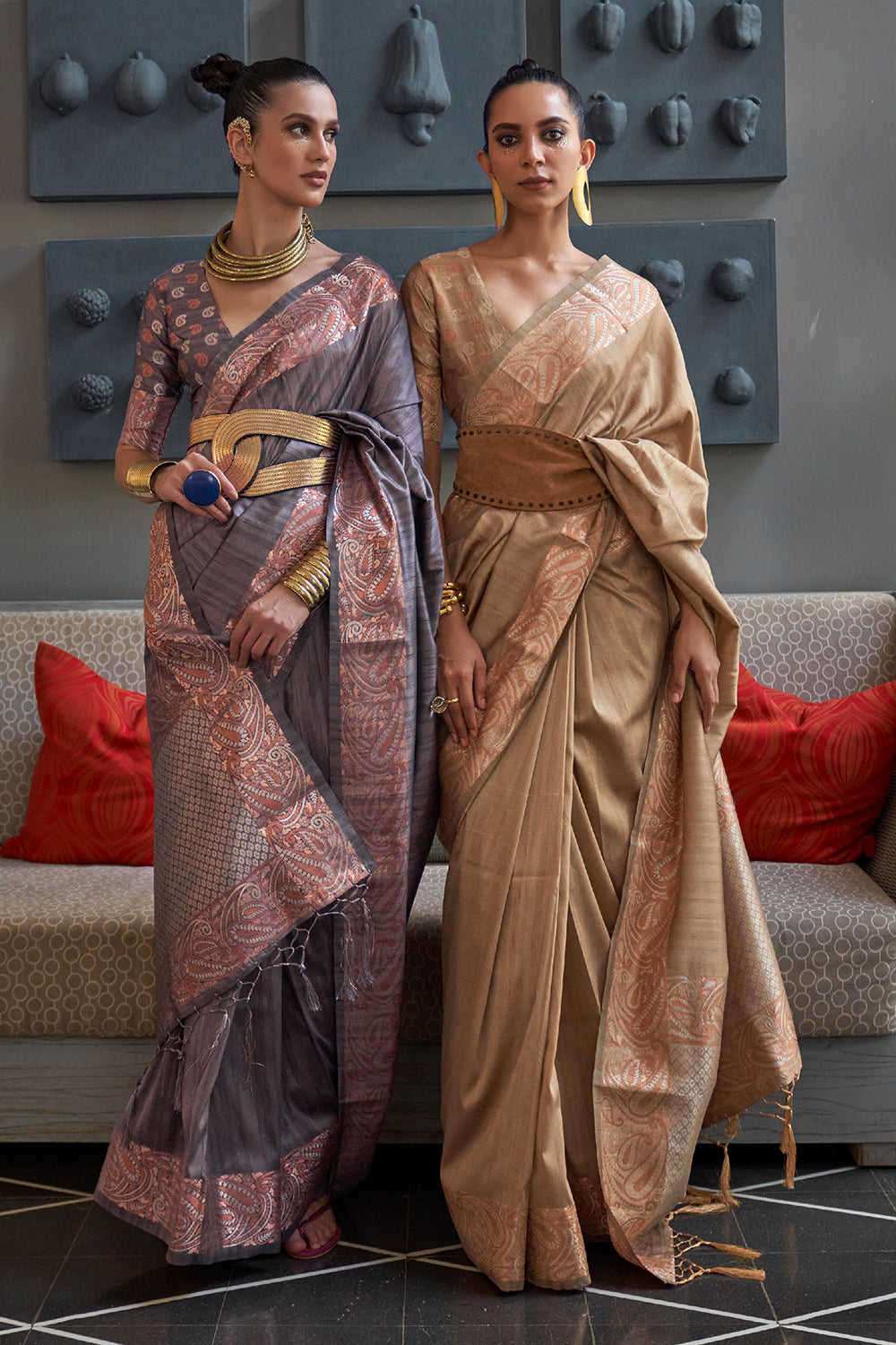tortilla brown silk saree 2 4