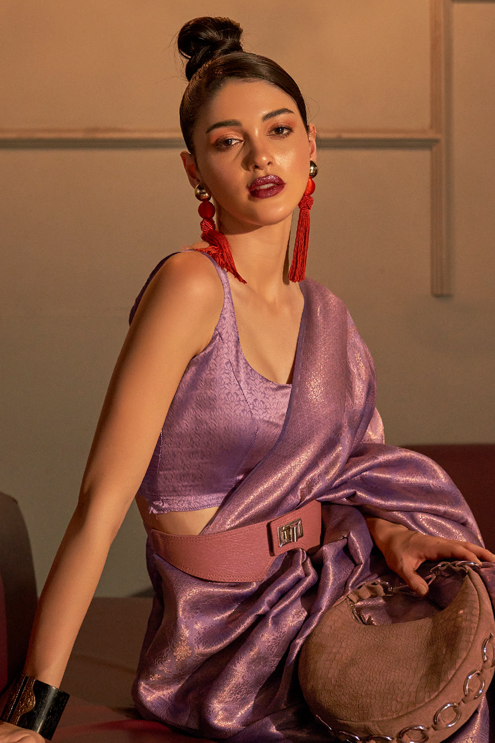 lilac kanjivaram silk saree 4