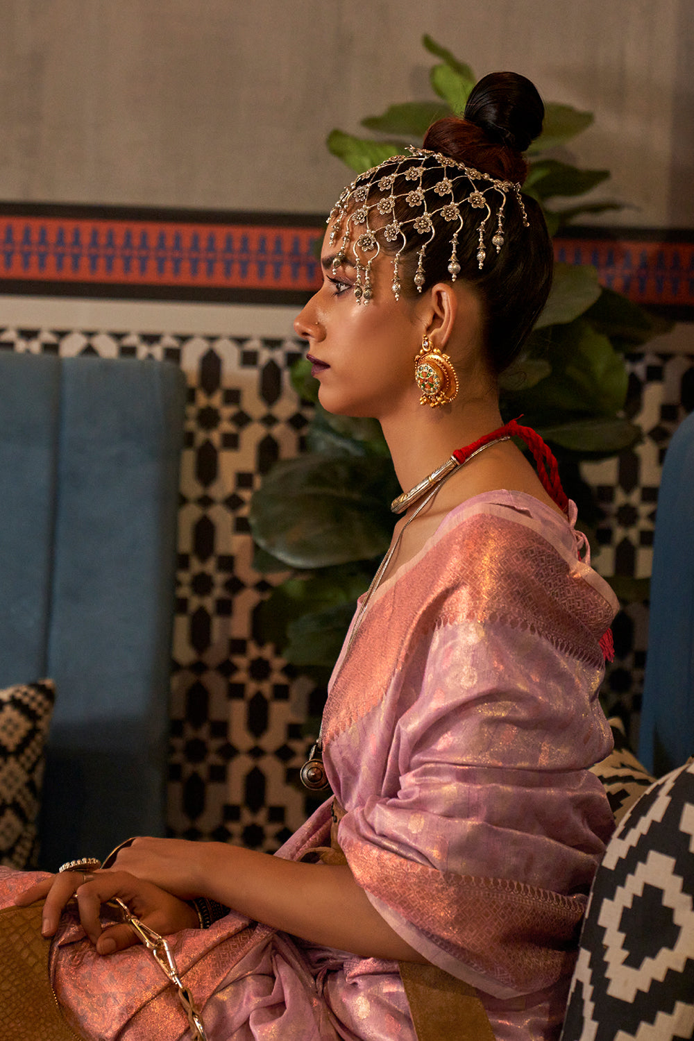 old mauve purple kanjivaram silk saree 4