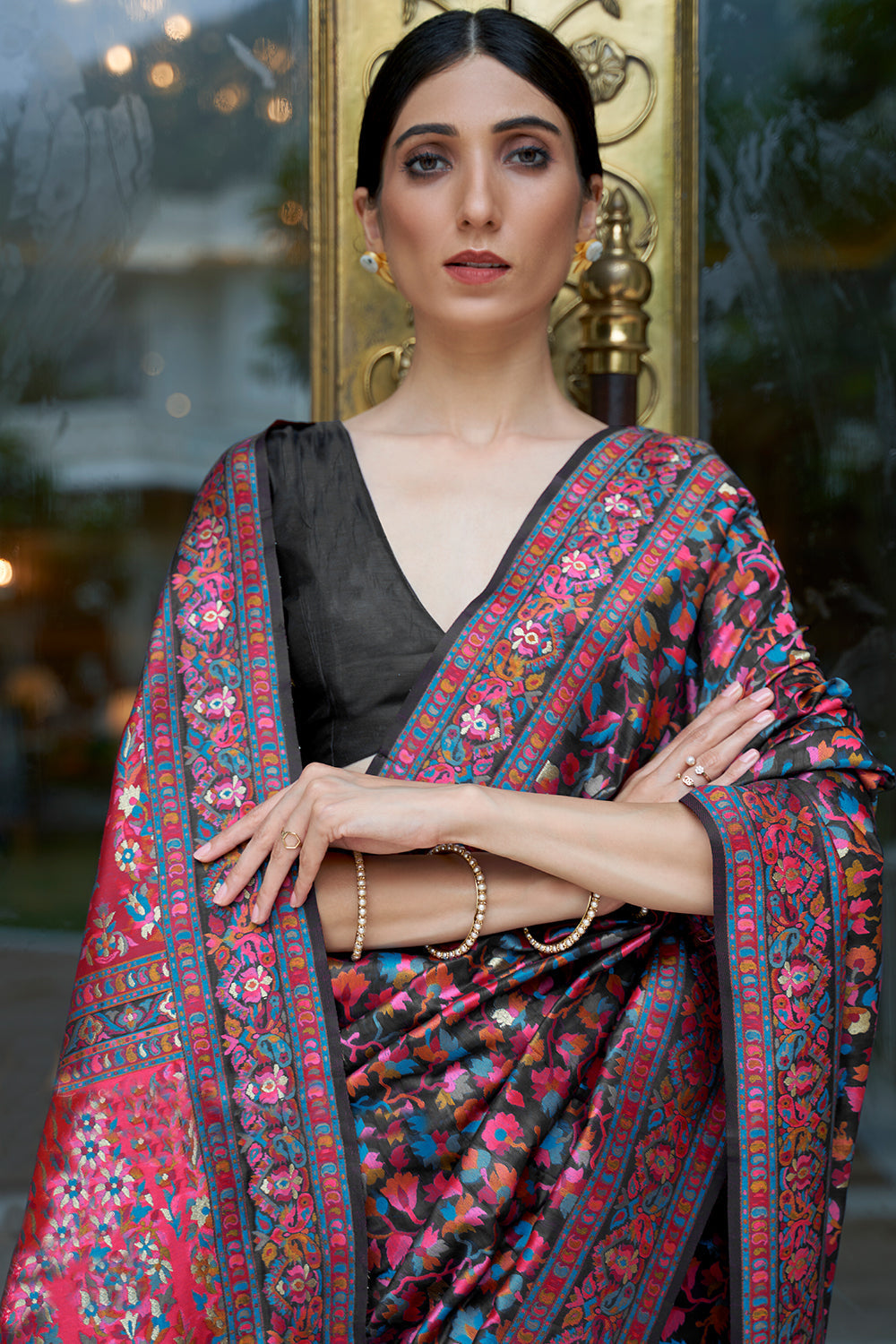 black pashmina saree 4