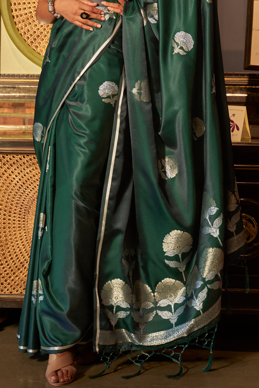 castleton green satin saree 1 4