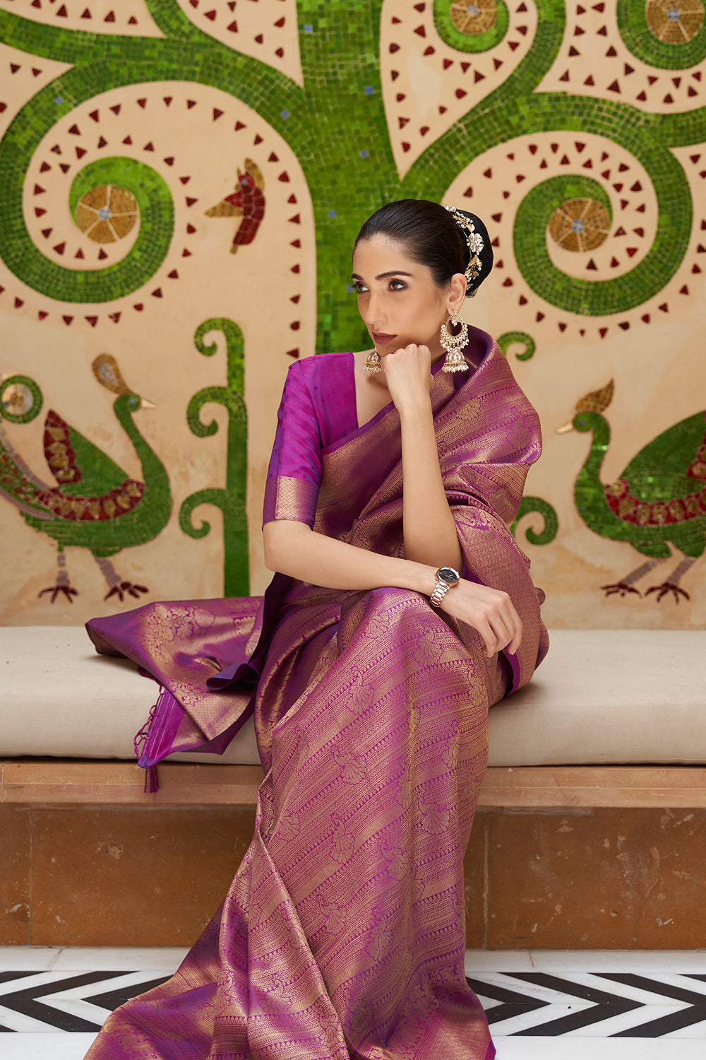 boysenberry violet kanjivaram saree 4