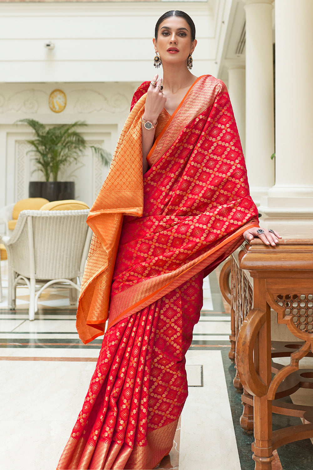 scarlet red patola saree 4