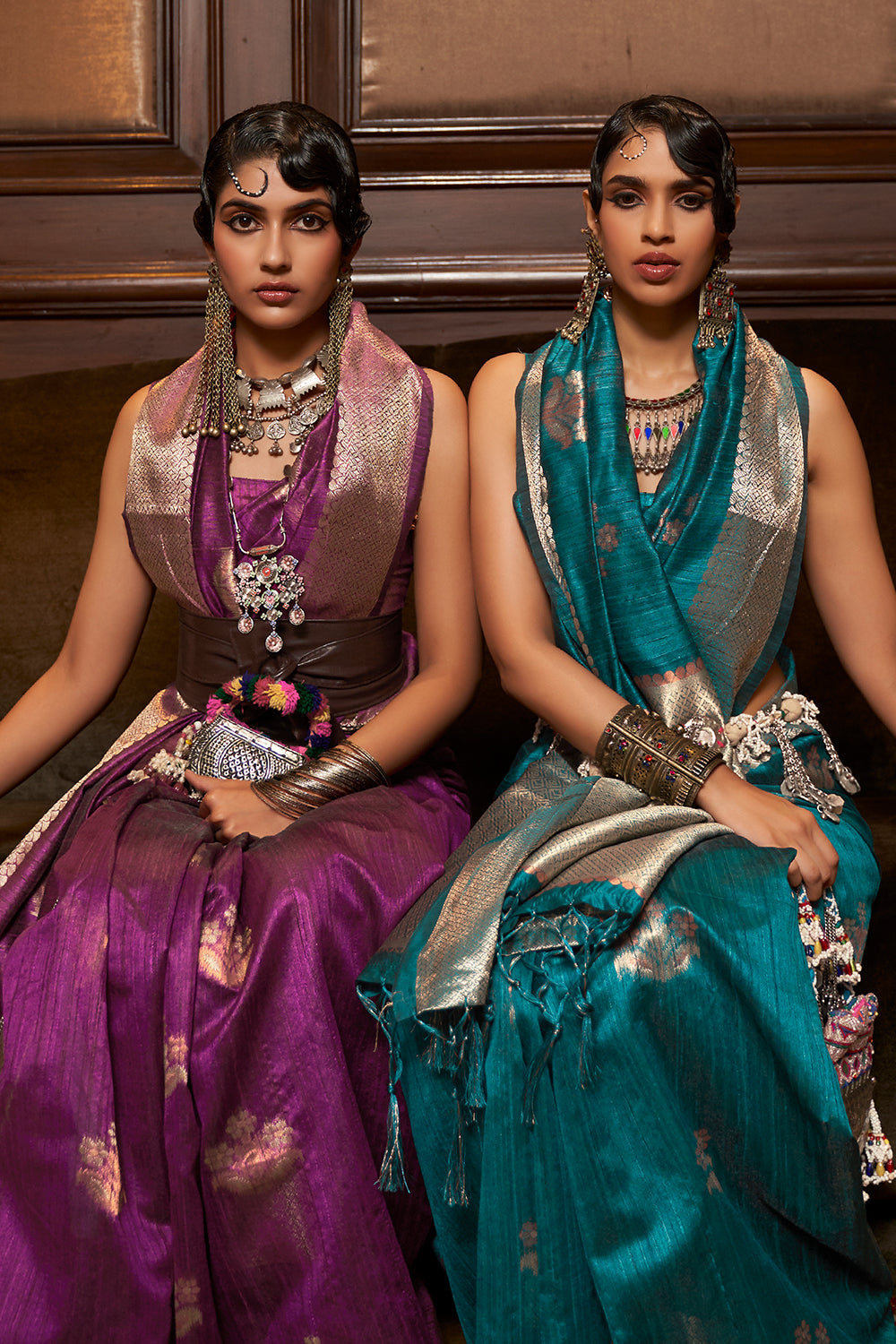 mulberry violet silk saree 5