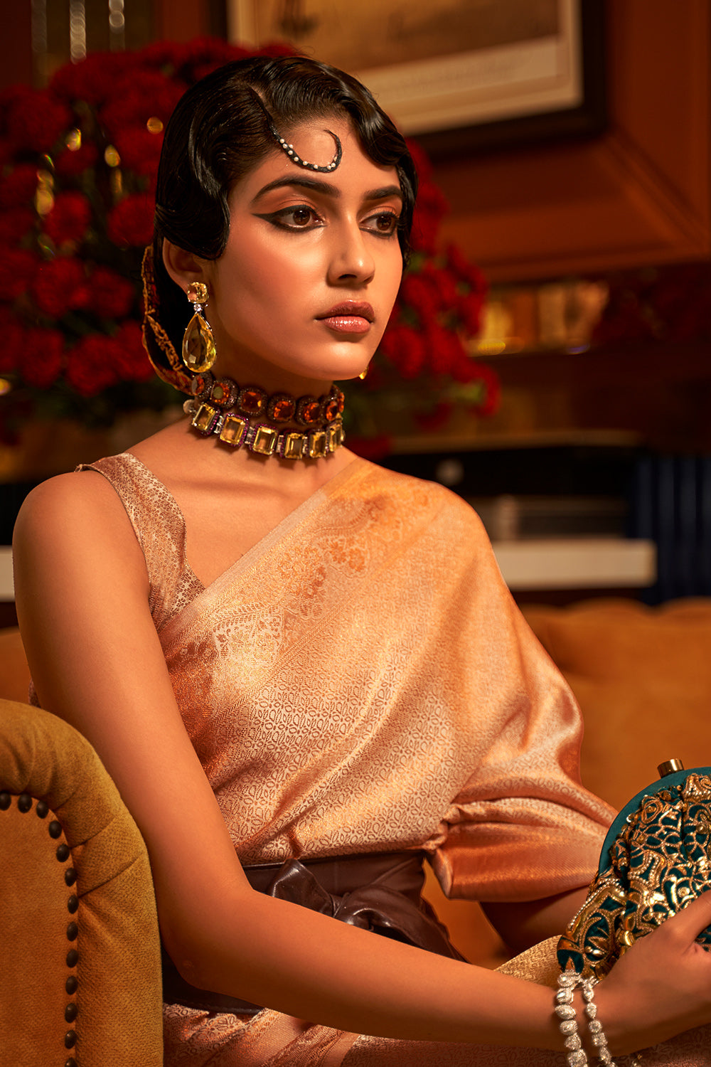 beige kanjivaram saree 4