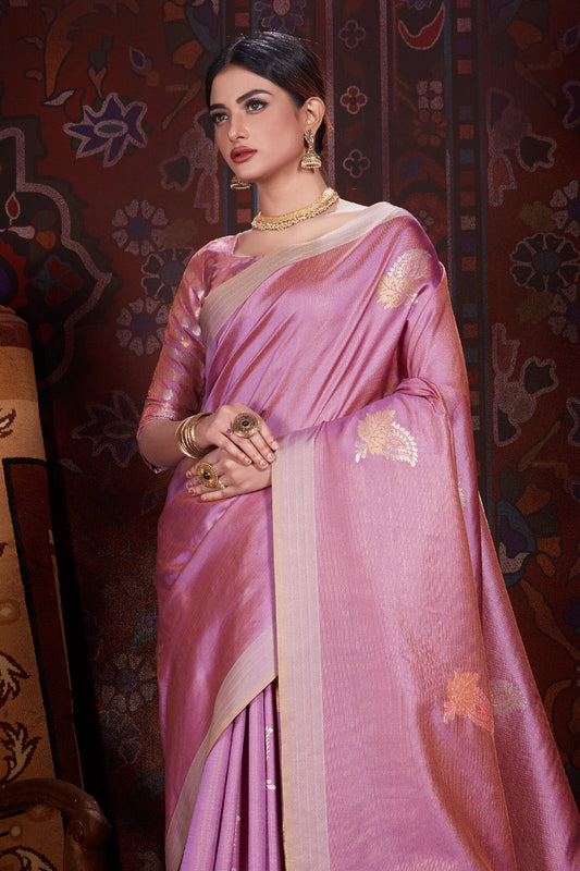 taffy purple zari beautiful south silk saree 1