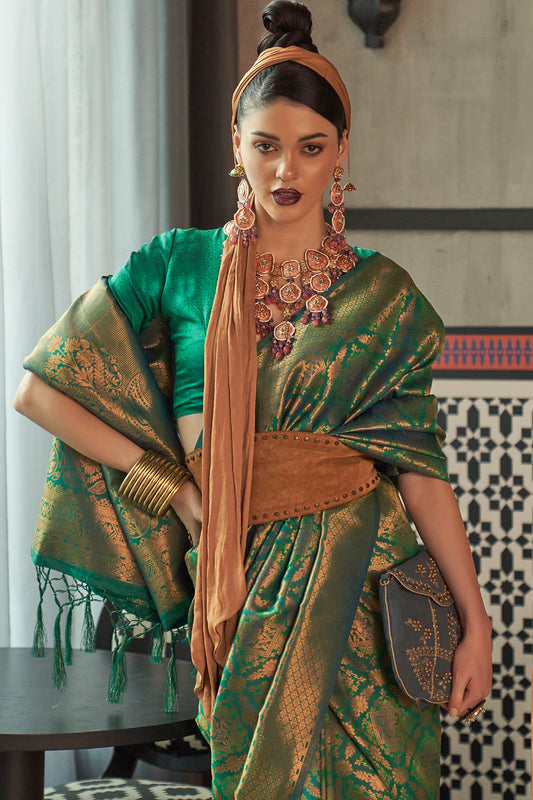 sacramento green kanjivaram saree 3 1