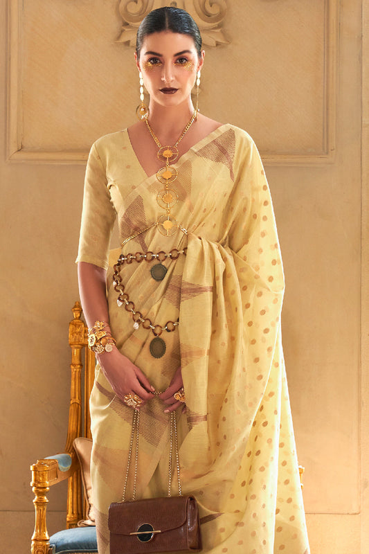 lemon yellow silk saree 1